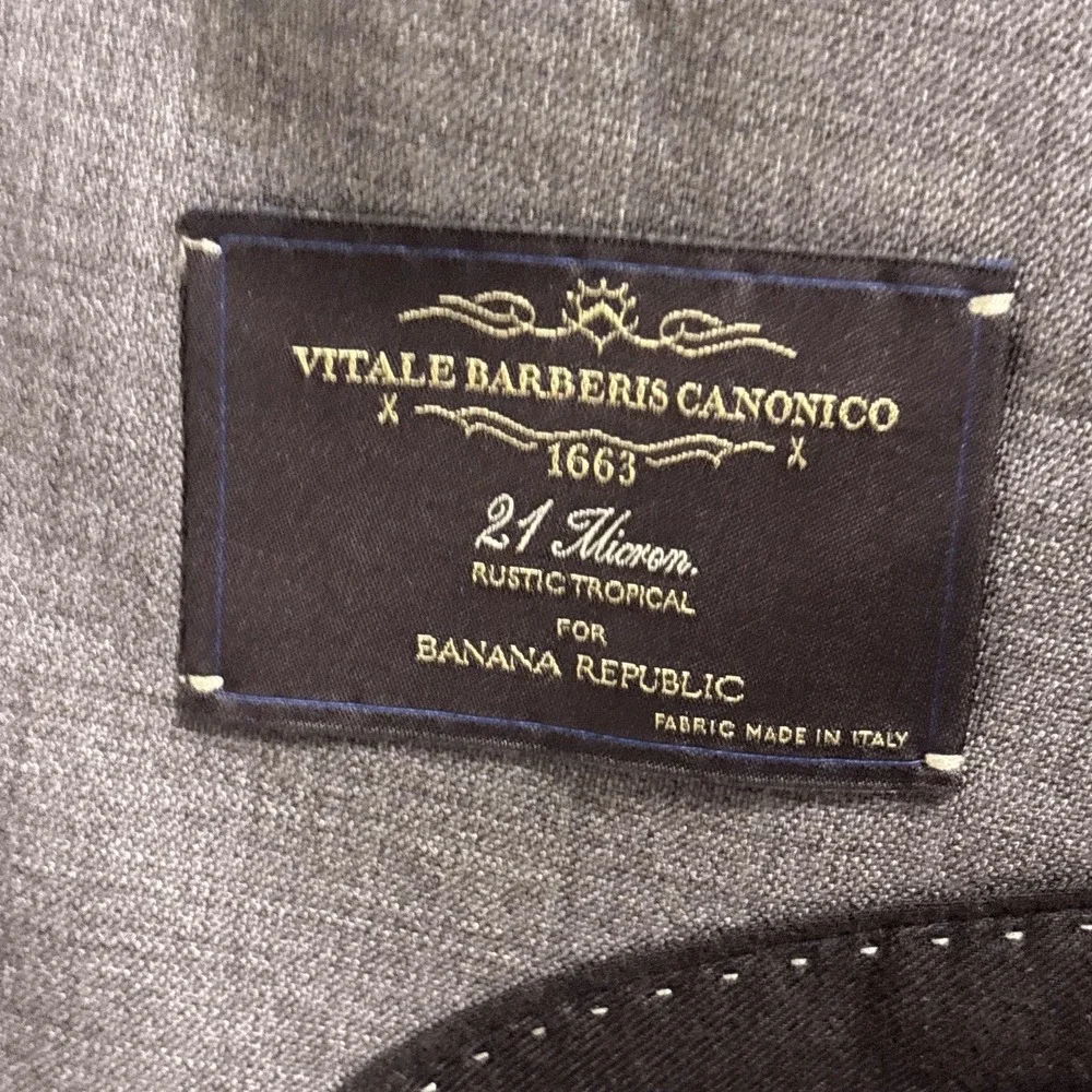 Banana Republic Blazer 44R Tailored Slim Brown Italian Barberis Wool 21 Micron